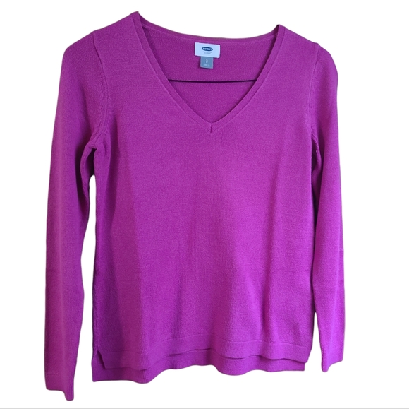 Women's Size SP Old Navy Fuchsia, Gray, Tan V-Neck Long Sleeve Sweater Bundle - Picture 2 of 15